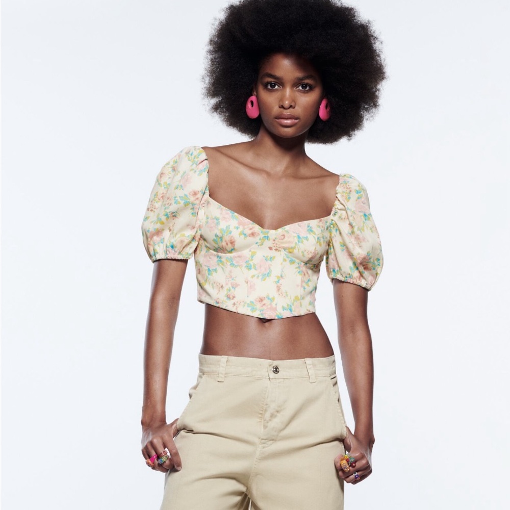 Zara floral printed top